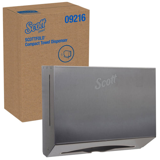 Scott® Scottfold Folded Towel Dispenser, 7.8" x 12.4", Stainless, 09216