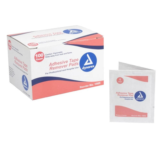 Dynarex Adhesive Tape Remover Pad, Box of 100