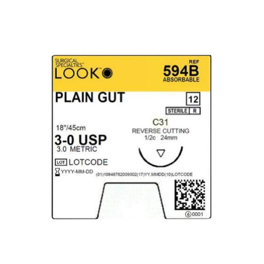 Plain Gut with Needle - Box of 12