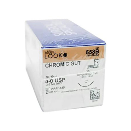Chromic Gut with C6/C7 Needle – 46 cm - Box of 12