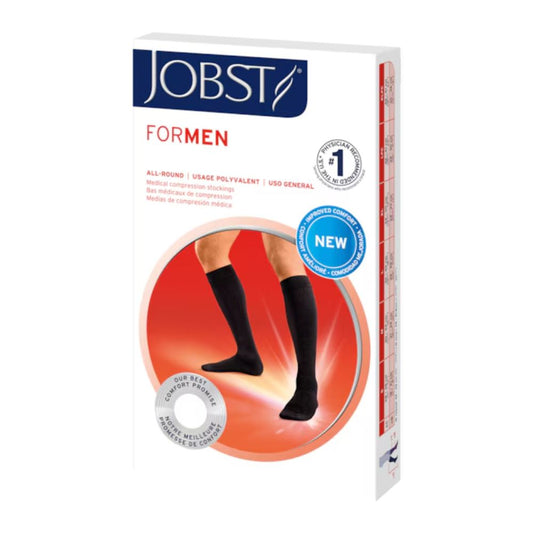 JOBST forMen 20-30 mmHg Knee High, SoftFit Band, Closed Toe - Khaki