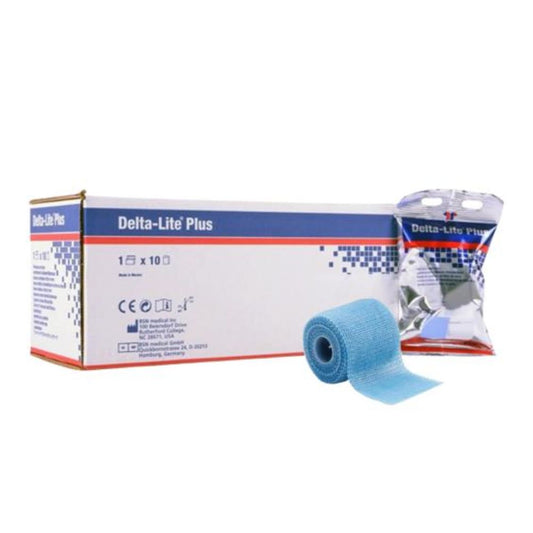 Delta-Lite Plus - Light Blue Fiberglass Cast Tape, Box of 10 Rolls