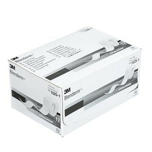 3M Blenderm Clear Surgical Tape, 1" x 5 Yards (2.5cm x 4.5m), 1525-1 - Box of 12