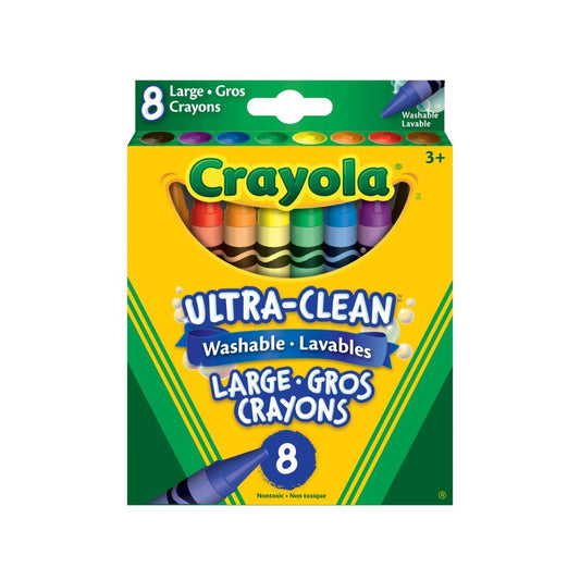 Crayola 8 Count Ultra Clean Large Washable Crayons - Case of 12 Boxes