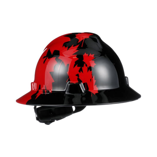 MSA 10082235 Freedom Series V-Gard Full-Brim Hard Hat with Fas-Trac III Ratchet Suspension