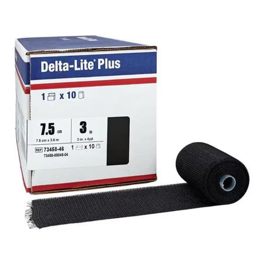Delta-Lite Plus - Black Fiberglass Cast Tape, Box of 10 Rolls