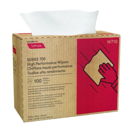 Cascades PRO Tuff-Job Interfold Wipers, 1-Ply, 100 sheets, W710 - Box of 10