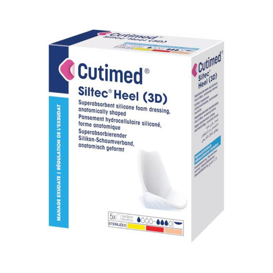 Cutimed Siltec Heel - Foam Dressing with FeatherTrack Silicone Sterile Layer, Box of 5
