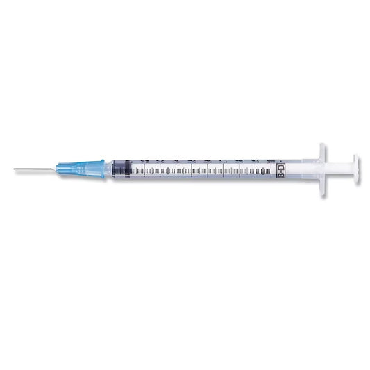 1 mL BD Luer Slip Tip Syringe with Attached Needle 25G x 5/8 in.