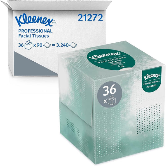Kleenex® Professional Naturals Facial Tissue, 2 Ply, 36 Boxes, White, 21272