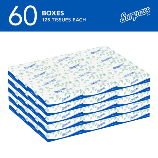 Surpass® Facial Tissue, 2 ply, 125 ct, 21390