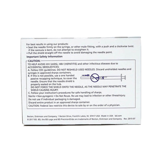 BD PrecisionGlide Needle 27G x 1/2 in. - Box of 100