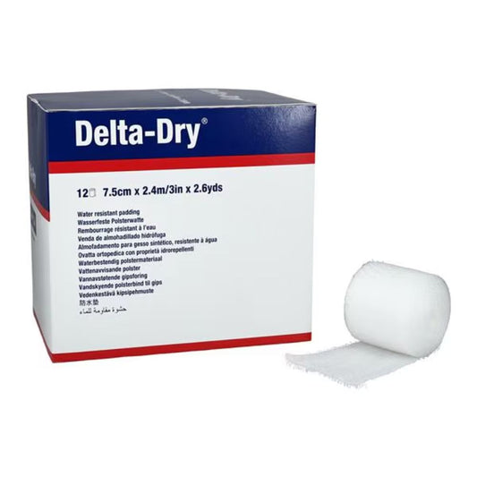Delta-Dry - Water Resistant White Cast Padding, Box of 12 Rolls