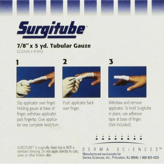 SURGITUBE Tubular Gauze 5yd x 7/8" - Large fingers & toes, Case of 12