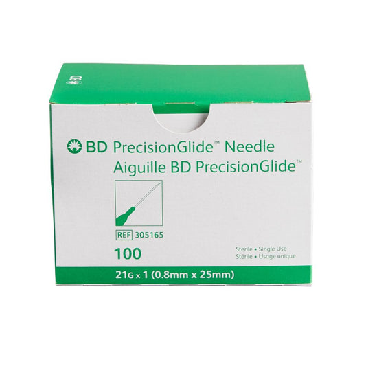 BD PrecisionGlide Needle 21G x 1 in.- Box of 100