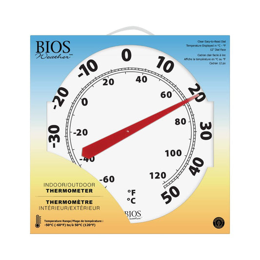 BIOS Living 30.5 cm Outdoor Dial Thermometer - White