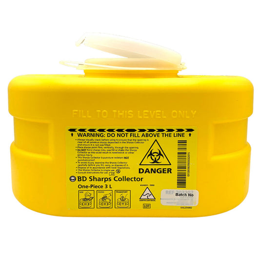 3.1L BD Sharps Collector Canada, Yellow, with One-way Tamper- Resistant Entry, 300466