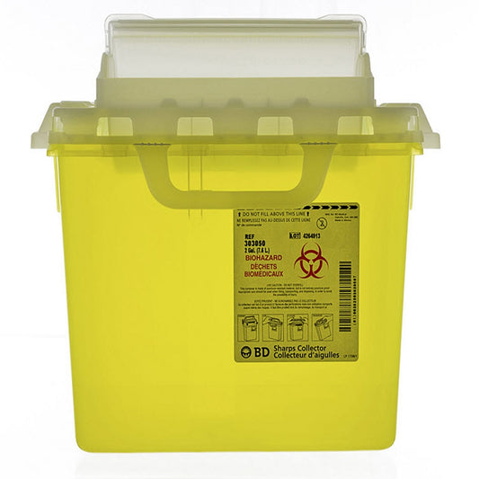 7.6L BD Sharps Collector Canada, Top/Door, Yellow, with Horizontal Entry, 303050