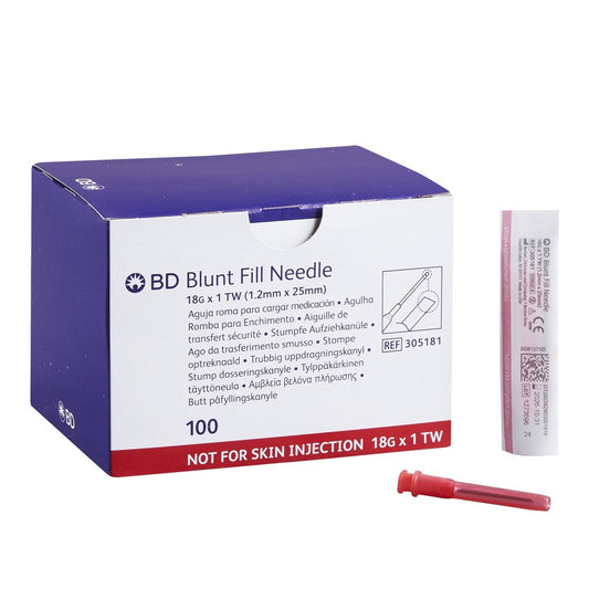 BD Blunt Fill Needle 18G x 1 in.- Box of 100