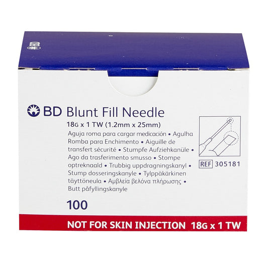 BD Blunt Fill Needle 18G x 1 in.- Box of 100