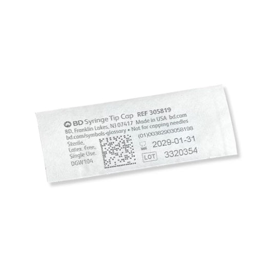 BD Luer-Lok Syringe Tip Cap, 305819 - Box of 200