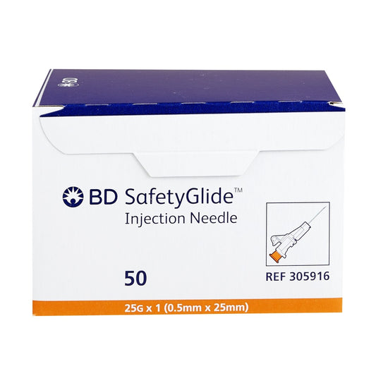 BD SafetyGlide Needle 25G x 1 in. - Box of 50