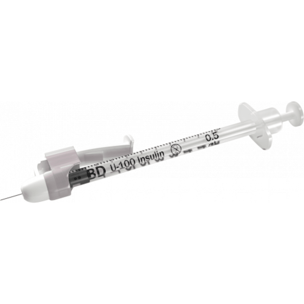 BD 0.5ml SafetyGlide Insulin syringes 29G x 1/2 in. - Box of 100