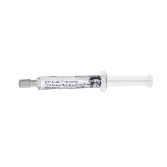 10 mL BD PosiFlush Externally Sterile (XS) Saline Flush Syringe - Box of 30