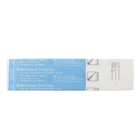 3mL BD Luer-Lok Syringe with Attached Needle 25G x 5/8 in. - Box of 100