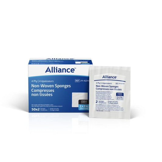 Alliance® Sterile Non-Woven Gauze Sponges, 4-Ply, 3"x3"