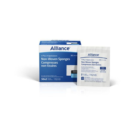 Alliance® Sterile Non-Woven Gauze Sponges, 4-Ply, 3"x3"