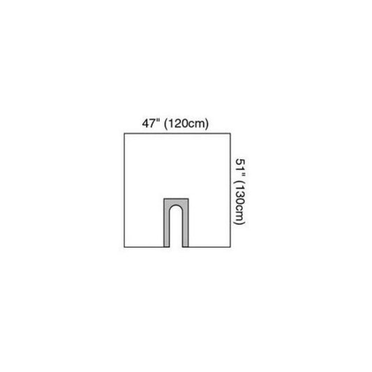 Steri-Drape™ U-Drape, Latex-Free, Non-Sterile, Clear - 120cm x 130cm, 16.5cm x 49cm, Split