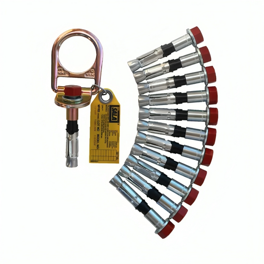 3M_DBI-SALA_ConcreteD-ringAnchor_2104562_with11ExtraBolts_Silver_5.7inx3inx4.4in_14.4cmx7.6cmx11cm