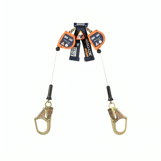 3M™ DBI-SALA® Nano-Lok™ Edge Twin-Leg Self-Retracting Lifeline, 3500253, Cable, Quick Connect, web 8 ft (2.4 m)