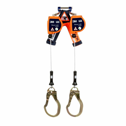 3M™ DBI-SALA® Nano-Lok™ Edge Twin-Leg Self Retracting Lifeline, 3500234, cable, quick connect, 8 ft (2.4 m)