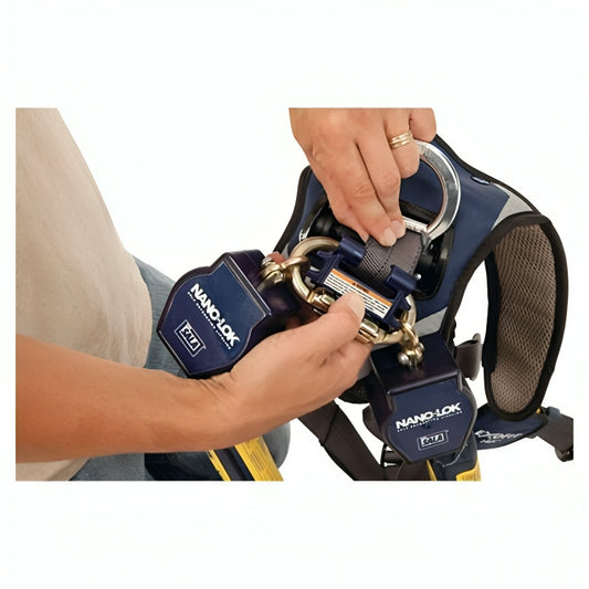 3M™ DBI-SALA® Nano-Lok™ Extended Length Twin-Leg Self Retracting Lifeline, 3101634, Quick Connect, 9 ft (2.74 m) web, 1
