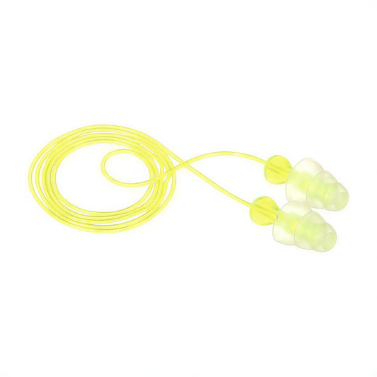 3M™ Tri-Flange Earplugs, P3000, yellow, corded - 200 Per Box