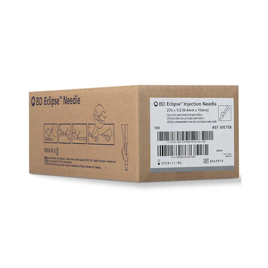 BD Eclipse Needle 27G x 1/2 in. - Box of 100