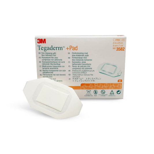 3M™ Tegaderm™ +Pad Film Dressing with Non-Adherent Pad -3582, 50 ct.