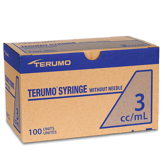 Terumo 3ml Luer Slip/Taper Tip Syringes - Box of 100