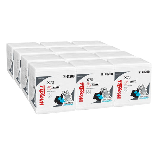 WypAll® PowerClean™ X70 Medium Duty Cloths, 1/4 Fold 41200