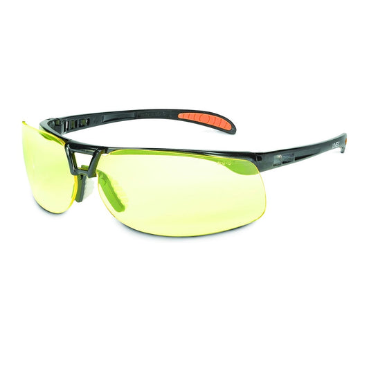 Uvex Protégé Metallic Black Frame and Amber Lens with AntiFog Coating - S4222HS