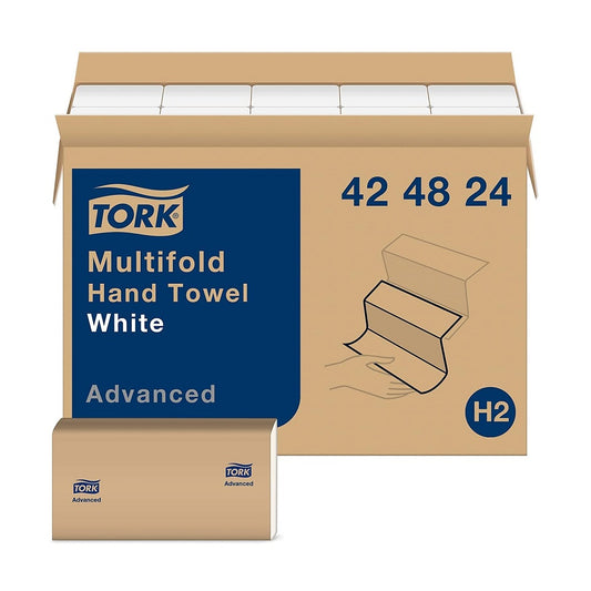 Tork® Advanced Multifold Hand Towel, 3-Panel, 1-Ply, 250 Towels/Pack, 424824