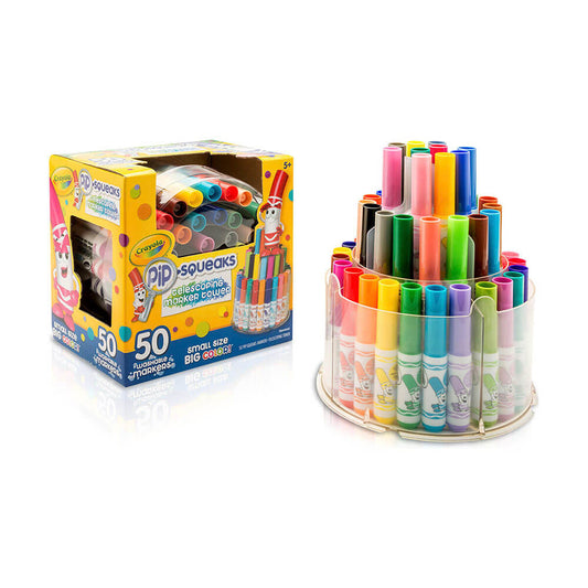 Crayola 50 Count Pip Squeaks Telescoping Assorted Markers - Case of 4 Boxes