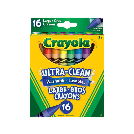 Crayola 16 Count Ultra Clean Washable Large Crayons - Case of 12 Boxes