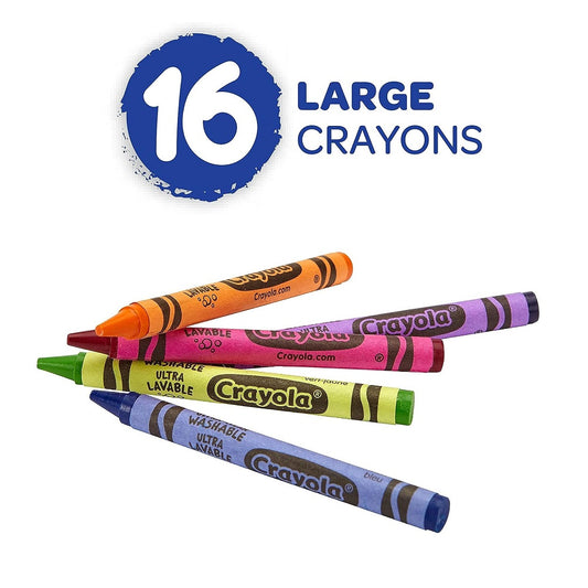 Crayola 16 Count Ultra Clean Washable Large Crayons - Case of 12 Boxes