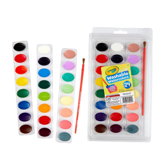 Crayola 24 Count Washable Watercolour Paints - Case of 12