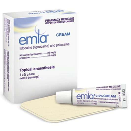 Emla Cream 2.5% Cream 1 x 5G Tube 2 Tegaderm Dressings
