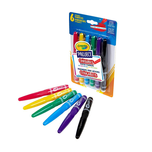 Crayola 6 Count Project Erasable Poster Markers - Case of 12 Boxes