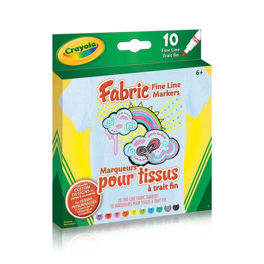 Crayola 10 Count Fabric Markers - Case of 12 Boxes
